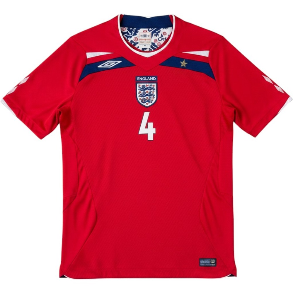 Umbro England Gerrard 4 Soccer Jersey Away Red 2008-2010 Youth XL Football